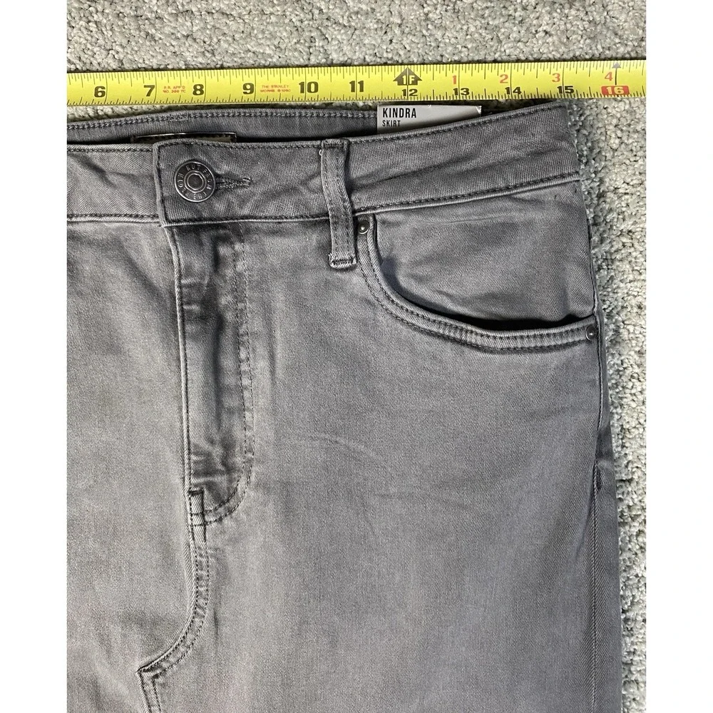 Kut from the kloth Sz 6 Long Maxi Skirt Gray Denim Kindra Boho Split Leg Womens